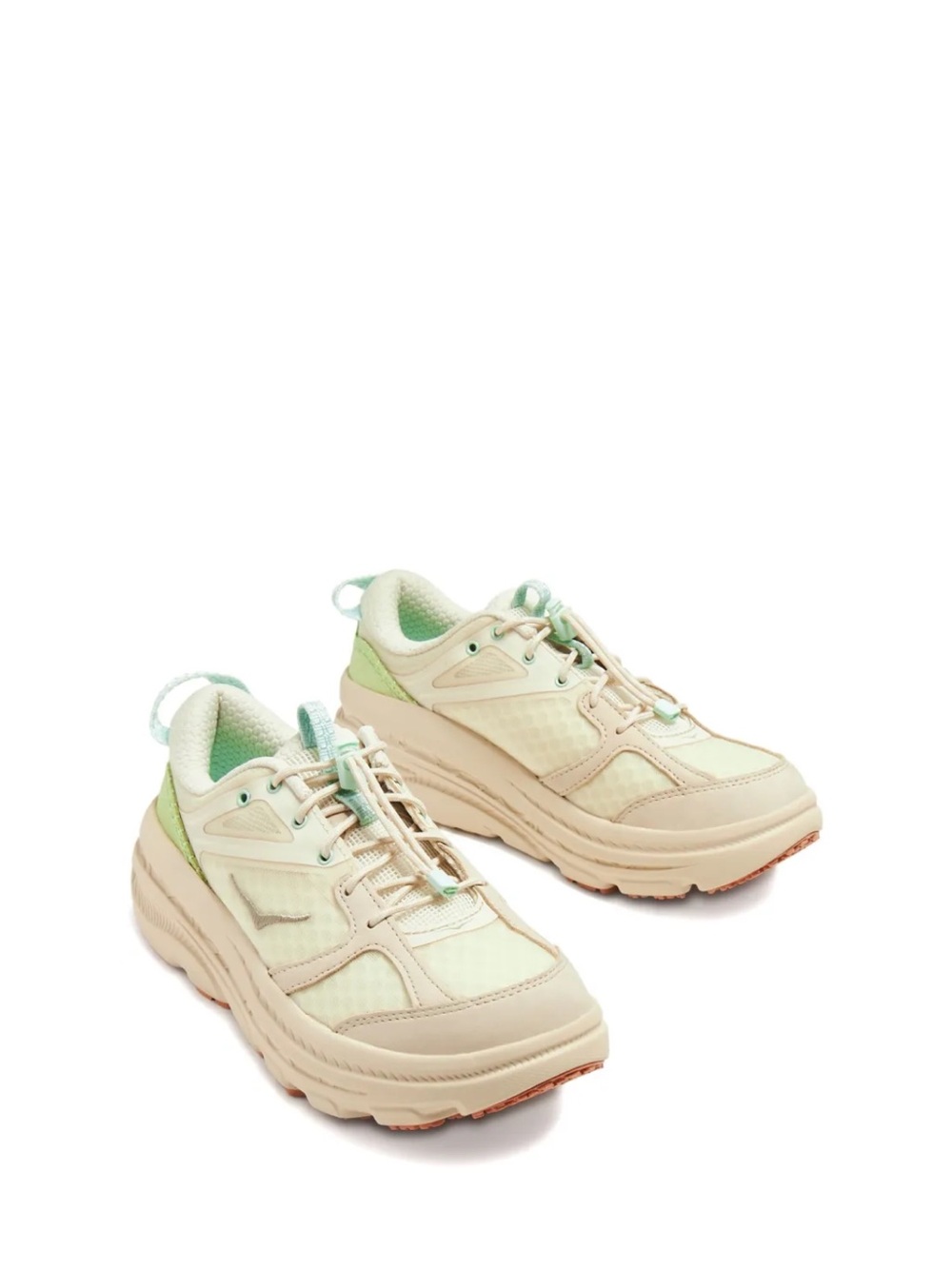 Hoka Bondi B3LS Max Cushion Sneakers - Cream/Mint, Size 6.5